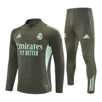25/26 Real Madrid Tracksuit Military Green